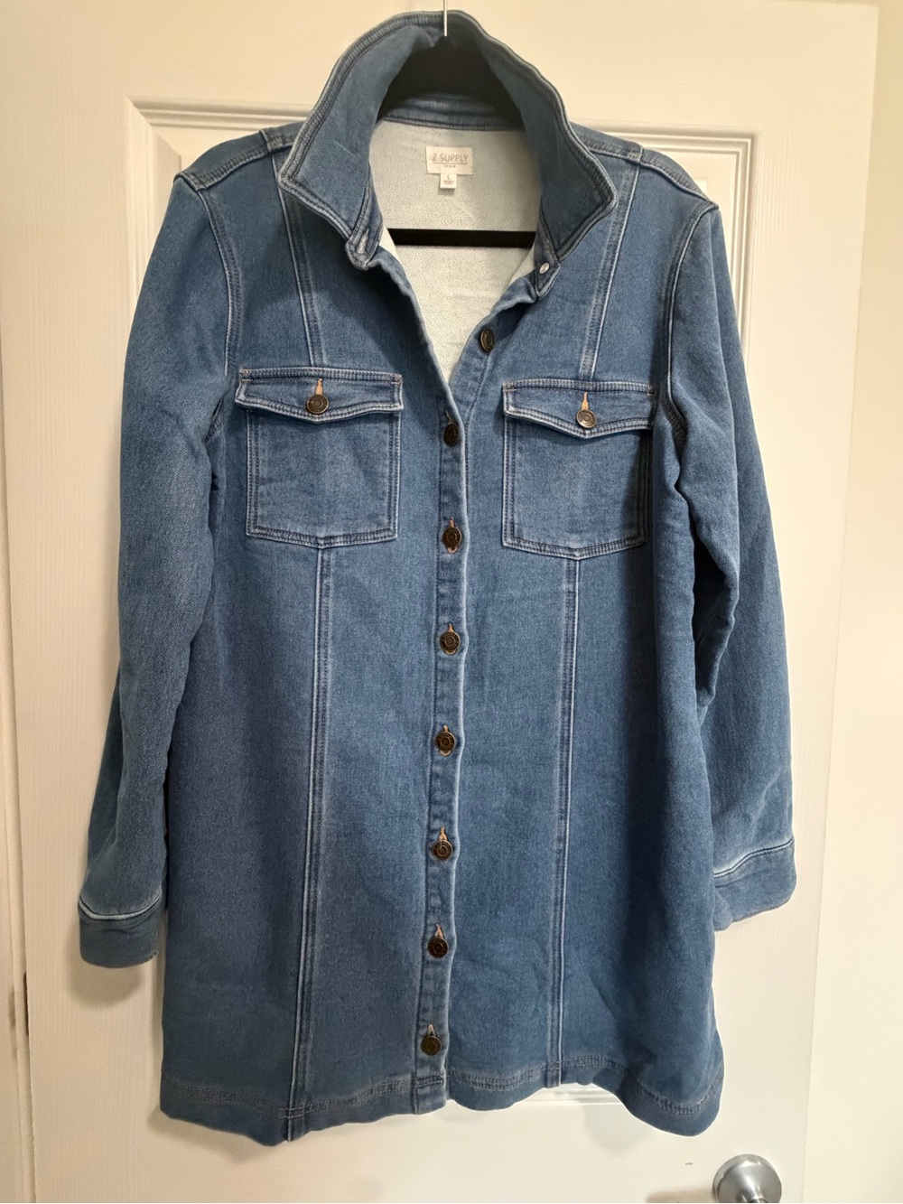 Z Supply Women’s Blue Denim Button-Front Dress